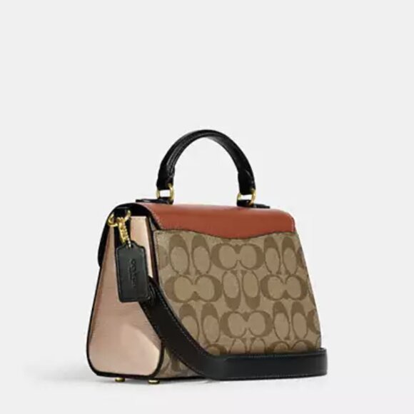 Coach  Morgan Top Handle Satchel Bag In Colorblock Signature Canvas - Picture 13 of 15